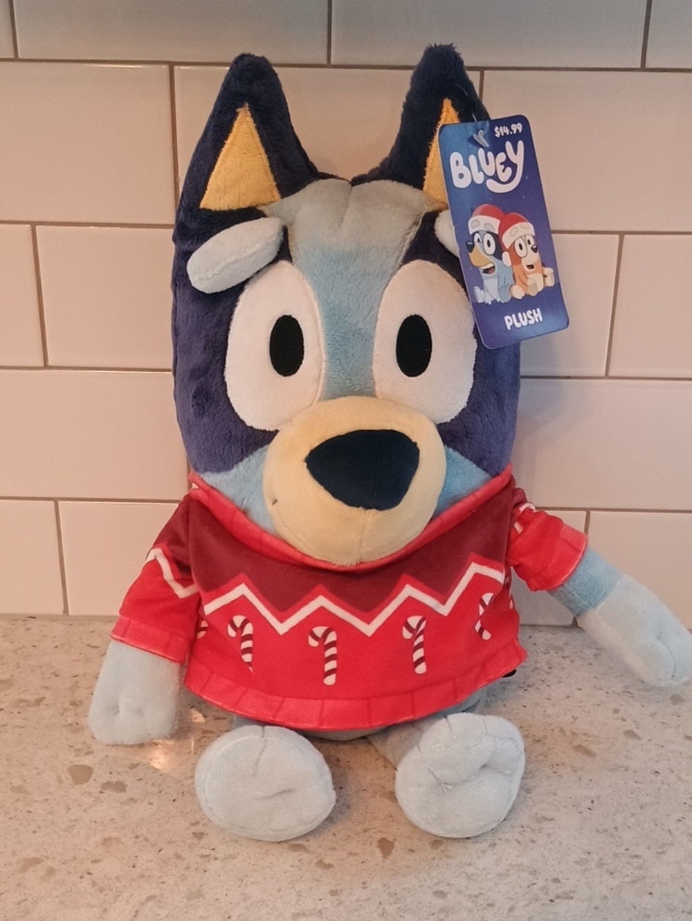 12 Inch Bluey Plush in Red Sweater - Brand New